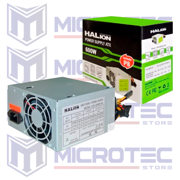 FUENTE DE PODER HALION 600W - FORMATO MICRO ATX (PARA CASE SLIM)